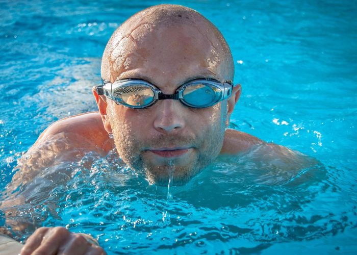 man, swimmer, pool, swimming pool, water, swim, sports, goggles, male, nature, guy